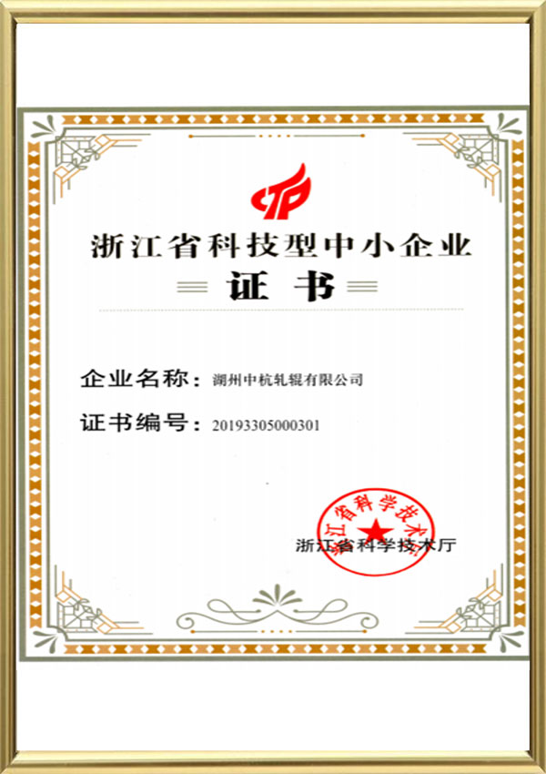 Certificato per le piccole e medie imprese scientifiche e tecnologiche della provincia di Zhejiang